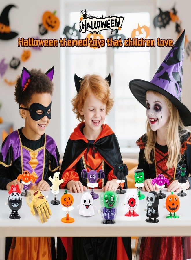 xFFFun Halloween Party Favors for Kids, 24PCS Halloween Wind Up Jumping Toys Bulk for Goodie Bags Stuffers, Non Candy Trick or Treat Toy, Classroom Prize Treat Bag Fillers for School Giveaways Gifts - Image 2